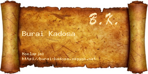 Burai Kadosa névjegykártya